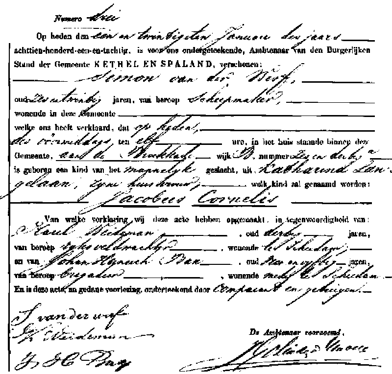 18810121 geb akte 3 Jacobus C zv S vd Werf - K Langelaan